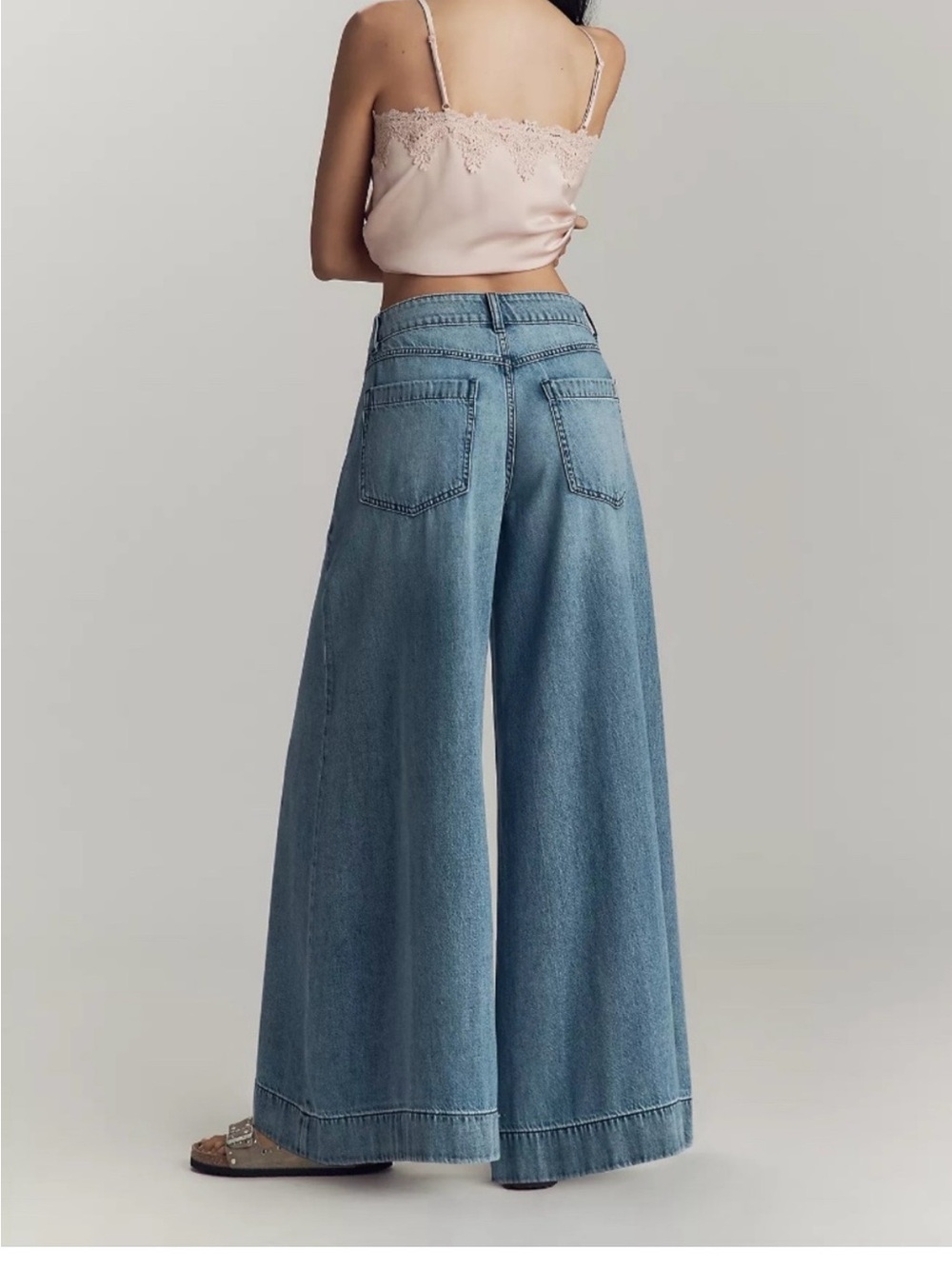 Pilcro Wide-Leg High-Rise Jeans in Denim Blue - Picture 2 of 6